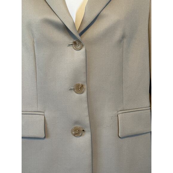 J CREW Womens Wool Blazer made in Japan Gray 3 Button Classic Business Career 4 - Picture 4 of 14